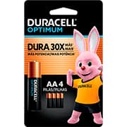 Pilha Alcalina Duracell Pequena AA, Optimum - BT 4 UN Pilha Alcalina Duracell Pequena AA, Optimum - BT 4 UN