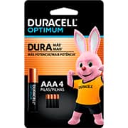 Pilha Alcalina Duracell Palito AAA, Optimum - BT 4 UN Pilha Alcalina Duracell Palito AAA, Optimum - BT 4 UN