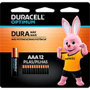 Pilha Alcalina Duracell Palito AAA, Optimum - BT 12 UN Pilha Alcalina Duracell Palito AAA, Optimum - BT 12 UN