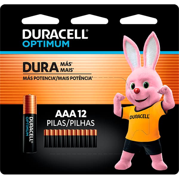 Pilha Alcalina Duracell Palito AAA, Optimum - BT 12 UN