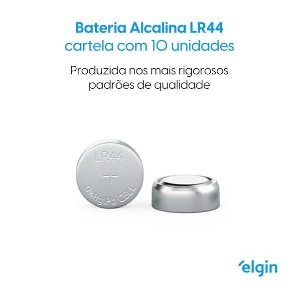 Bateria alcalina 1,5 volts, LR44 82194, Elgin - BT 10 UN