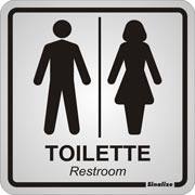 Placa p/ sinalização 15x15cm sanitário prata 120BB Sinalize BT 1 UN