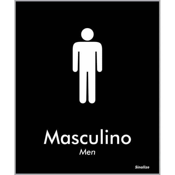 Placa p/sinaliz. 15x18cm - masculino BLK02 Sinalize PT 1 UN