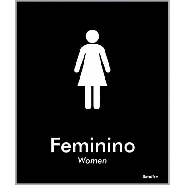 Placa p/sinaliz. 15x18cm - feminino BLK03 Sinalize PT 1 UN