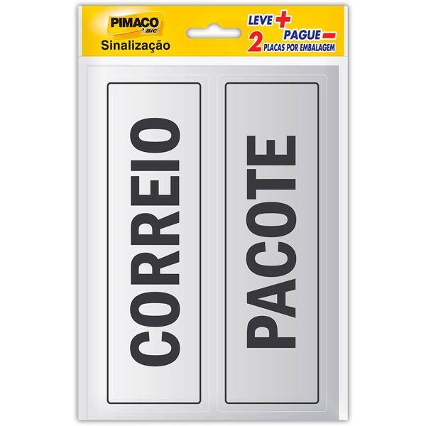 Placa p/ sinalização 6,5x20 correio/pacote 891728 Pimaco PT 2 UN