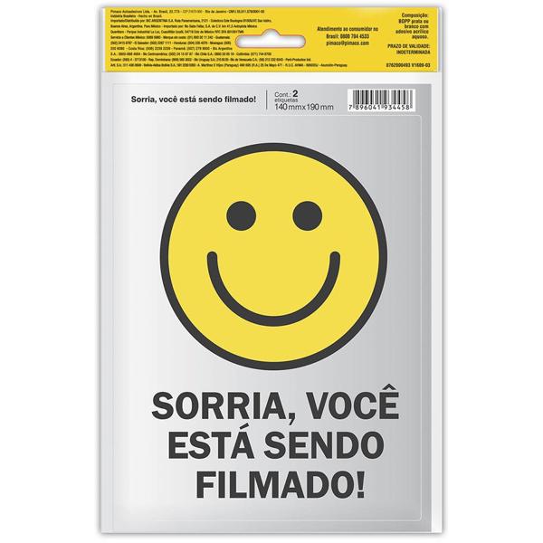 Placa p/ sinalização 14x19 sorria 891745 Pimaco PT 2 UN