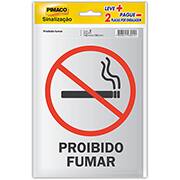 Placa p/ sinalização 14x19 proibido fumar 913334 Pimaco PT 2 UN