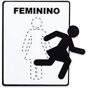 Placa p/ sinalização banheiro Feminino BR01.1730 Geguton PT 1 UN Placa p/ sinalização banheiro Feminino BR01.1730 Geguton PT 1 UN