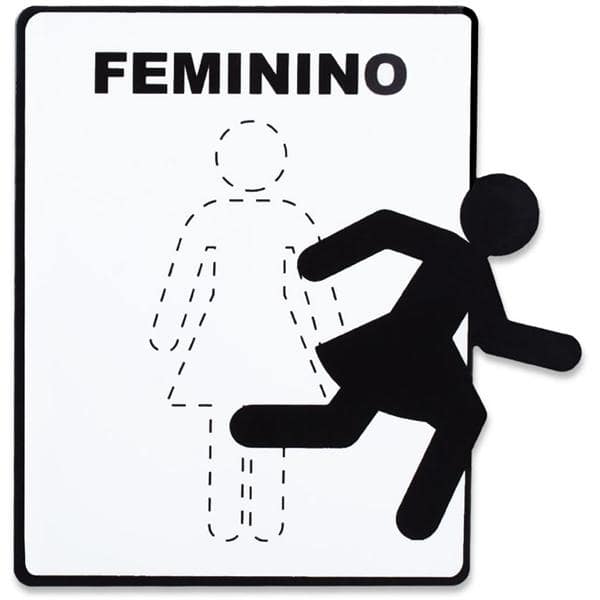 Placa p/ sinalização banheiro Feminino BR01.1730 Geguton PT 1 UN