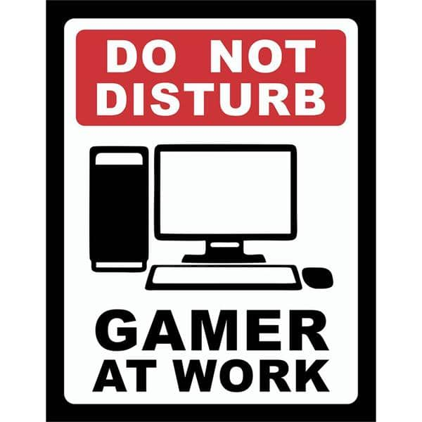 Placa decorativa Gamer at Work PC 197 Legião Nerd BT 1 UN