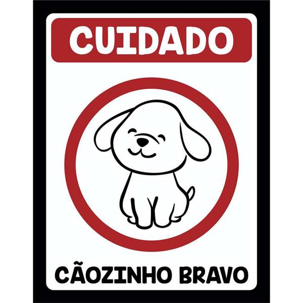 Placa decorativa Cãozinho Bravo 246 Legião Nerd BT 1 UN