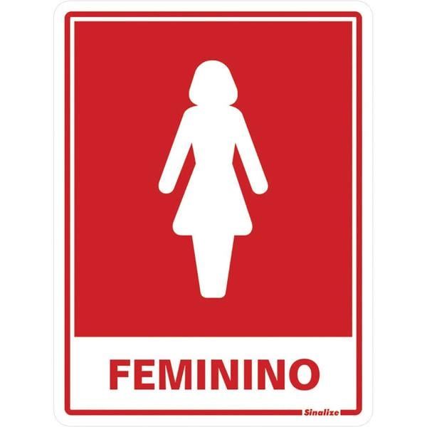 Placa para sinalização sanitário feminino 15x20, 030AA, Sinalize - BT 1 UN