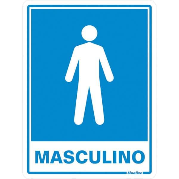 Placa para sinalização sanitário masculino 15x20, 030AB, Sinalize - BT 1 UN