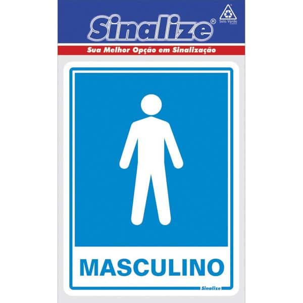 Placa para sinalização sanitário masculino 15x20, 030AB, Sinalize - BT 1 UN