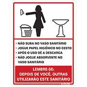 Placa para sinalização procedimentos sanitário feminino 15x20, 030AC, Sinalize - BT 1 UN Placa para sinalização procedimentos sanitário feminino 15x20, 030AC, Sinalize - BT 1 UN