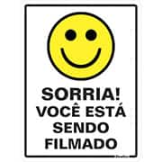 Placa para sinalização Sorria! Você está sendo filmado 15x20, 030AE, Sinalize - PT 1 UN