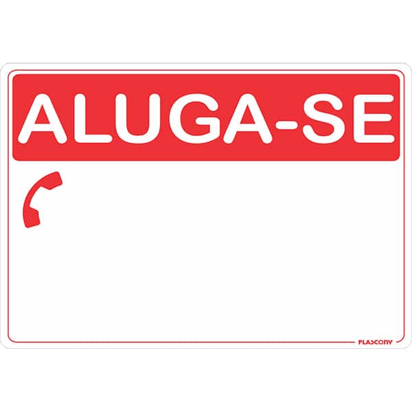 Placa para sinalização, Aluga-se, 20 x 30cm, PAL-01390, Plascony - PT 1 UN
