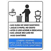 Placa para sinalização, Procedimento sanitário masculino, 15 x 20, PAL-01410, Plascony - PT 1 UN