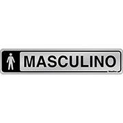 Placa para sinalização 5x25 banheiro masculino, 100DO, Sinalize - CA 1 UN
