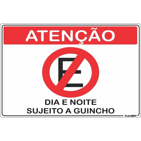 Placa de sinalização, Proibido estacionar, PAL-01273, Plascony - PT 1 UN