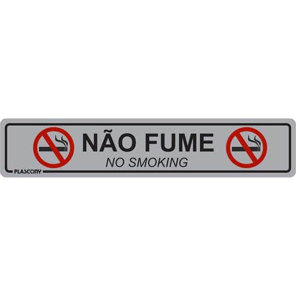 Placa p/sinaliz. 5x25 não fume PAL-01275 Plascony PT 1 UN