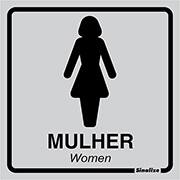 Placa para sinalização, Sanitário feminino 14,5x14,5 630AA, Sinalize - CA 1 UN Placa para sinalização, Sanitário feminino 14,5x14,5 630AA, Sinalize - CA 1 UN
