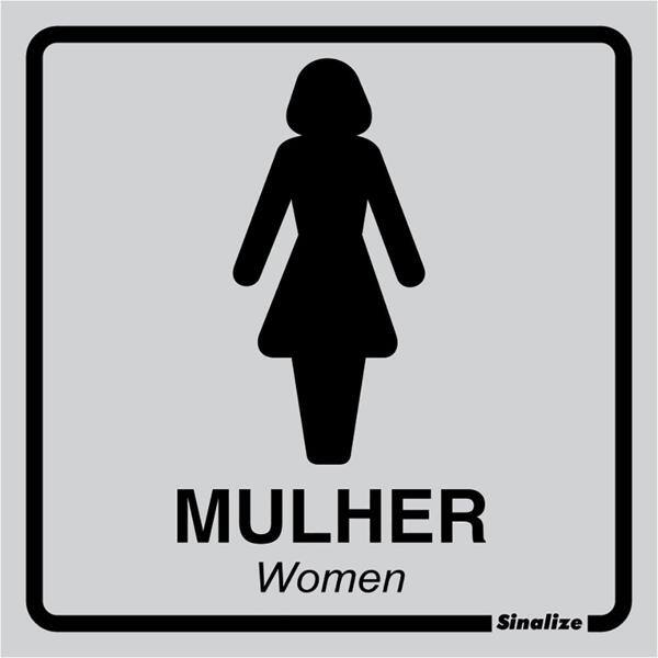 Placa para sinalização, Sanitário feminino 14,5x14,5 630AA, Sinalize - CA 1 UN