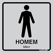 Placa para sinalização, Sanitário Masculino 14,5x14,5 630AB, Sinalize - CA 1 UN Placa para sinalização, Sanitário Masculino 14,5x14,5 630AB, Sinalize - CA 1 UN