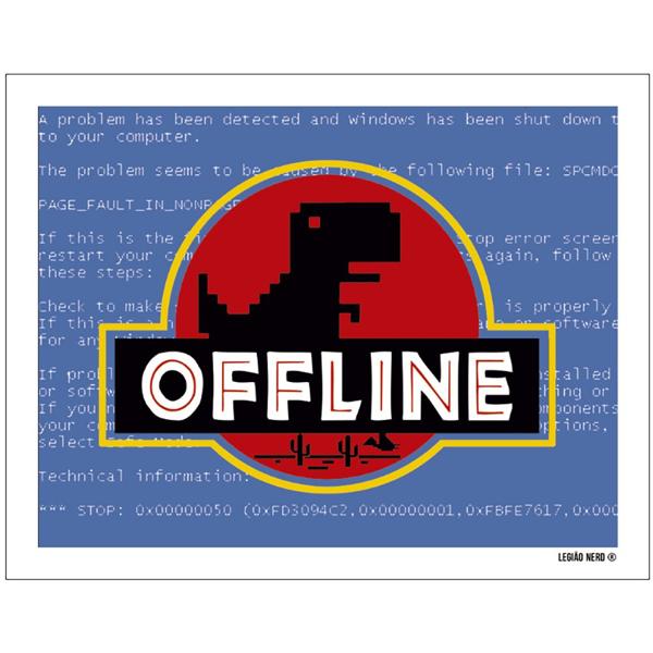 Placa decorativa, Offline, PL439, Legião Nerd - BT 1 UN