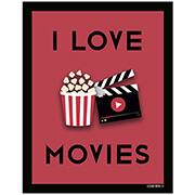 Placa decorativa, I Love Movies, PL466, Legião Nerd - BT 1 UN Placa decorativa, I Love Movies, PL466, Legião Nerd - BT 1 UN