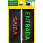 Placa para sinalização adesiva, Entrada / Saída, 67,5 x 185mm, 970961, Pimaco - PT 1 UN