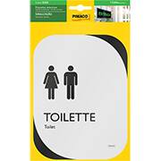 Placa para sinalização adesiva, Banheiro Unissex, 138 x 185 mm, 970974, Pimaco - PT 1 UN