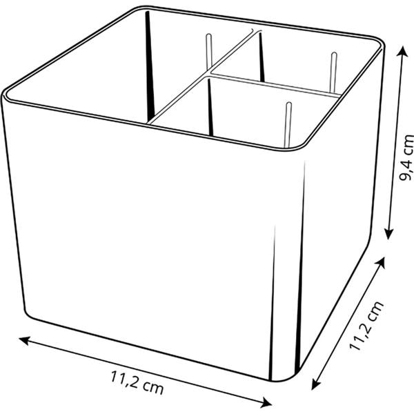 Organizador de mesa rosa pastel com 3 divisórias 3020.WP.00 Dello 1 UN