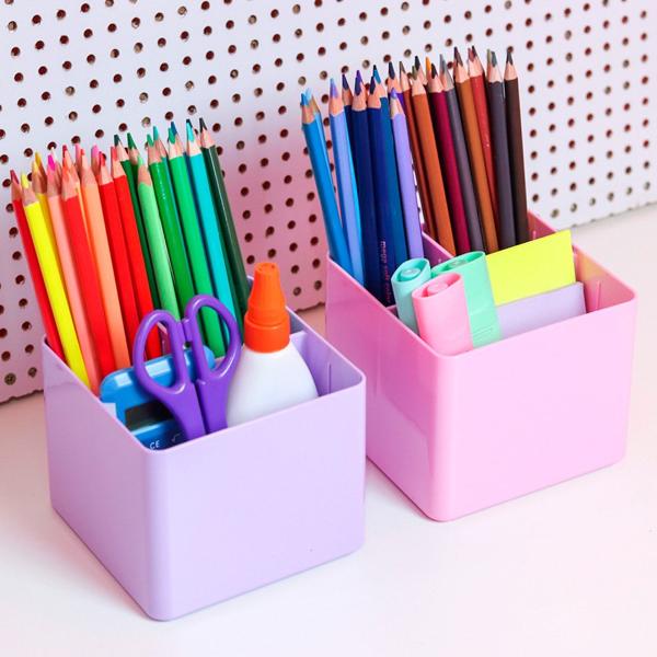 Organizador de mesa lilás pastel com 3 divisórias 3020.LP.00 Dello 1 UN