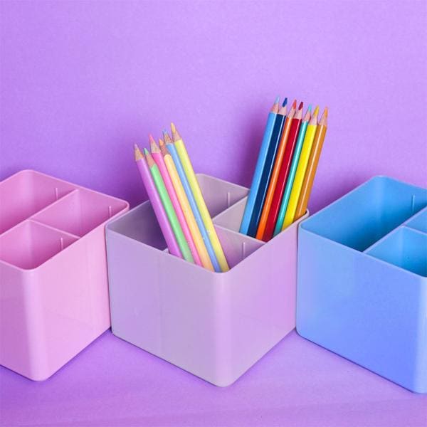 Organizador de mesa lilás pastel com 3 divisórias 3020.LP.00 Dello 1 UN