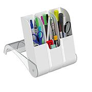 Organizador de mesa multiuso com 4 divisória e tampa, Branco, Nitronplast - PT 1 UN Organizador de mesa multiuso com 4 divisória e tampa, Branco, Nitronplast - PT 1 UN