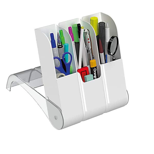 Organizador de mesa multiuso com 4 divisória e tampa, Branco, Nitronplast - PT 1 UN