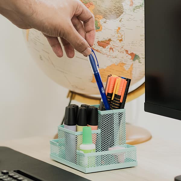 Organizador de mesa aramado verde pastel B83-318 Spiral Office PT 1 UN