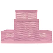 Organizador de mesa aramado rosa pastel B83-318 Spiral Office PT 1 UN Organizador de mesa aramado rosa pastel B83-318 Spiral Office PT 1 UN