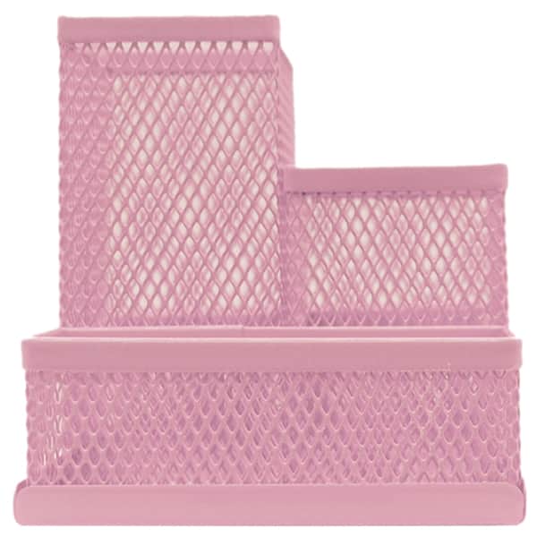 Organizador de mesa aramado rosa pastel B83-318 Spiral Office PT 1 UN Organizador de mesa aramado rosa pastel B83-318 Spiral Office PT 1 UN