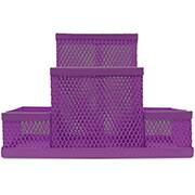 Organizador de mesa aramado com 4 divisórias, Roxo, B83-318, Spiral Office - PT 1 UN