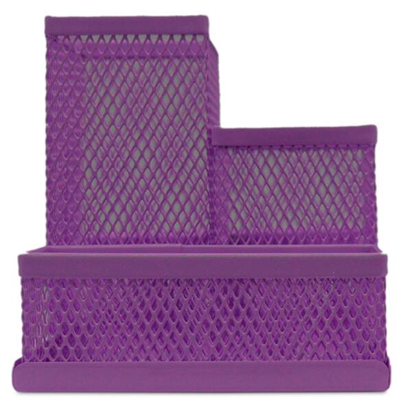 Organizador de mesa aramado com 4 divisórias, Roxo, B83-318, Spiral Office - PT 1 UN