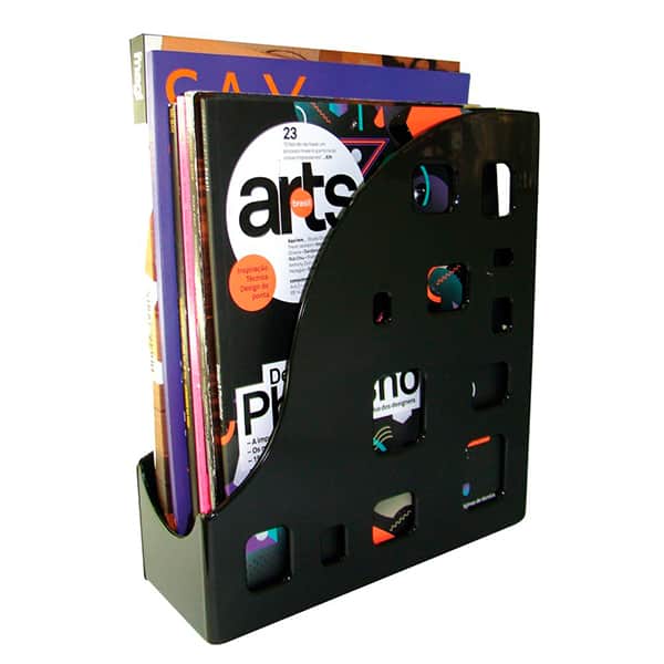 Porta Revistas Organizador, Preto, Dello - 1 UN Porta Revistas Organizador, Preto, Dello - 1 UN