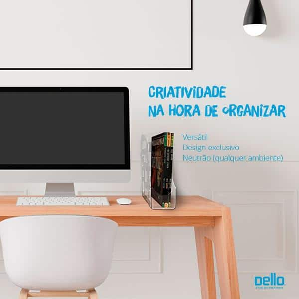 Porta Revistas Organizador, Cristal, Dello - CX 1 UN