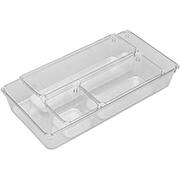 Organizador de gaveta transparente com 4 nichos, ES33, São Bernardo - KT 4 UN