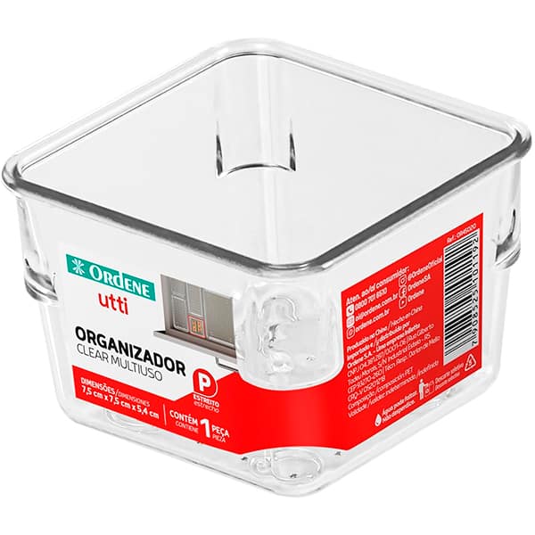 Organizador de gaveta Clear Multi, 7,5x7,5x5,4cm, OR45020, Ordene - PT 1 UN