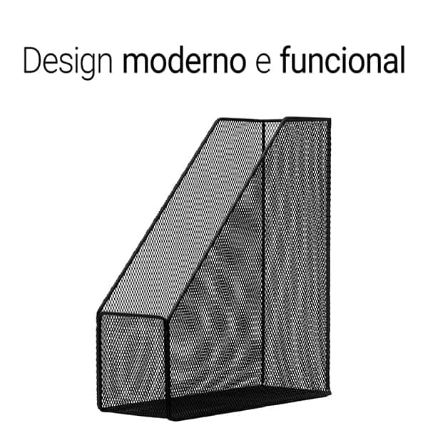 Porta revista aramado preto B83200 Spiral Office PT 1 UN