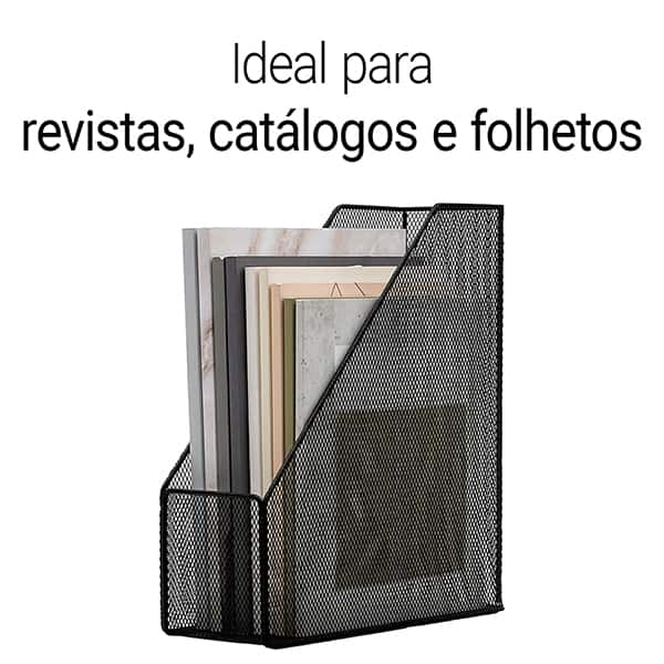 Porta revista aramado preto B83200 Spiral Office PT 1 UN
