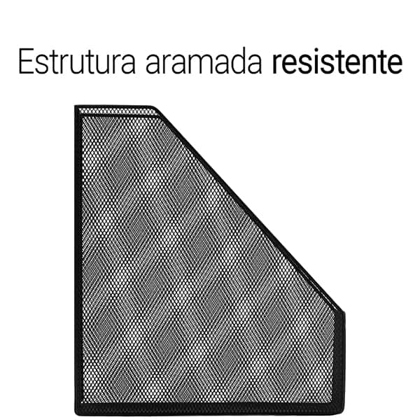 Porta revista aramado preto B83200 Spiral Office PT 1 UN