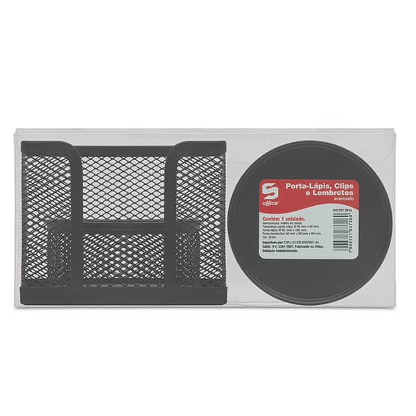 Porta lápis/clips/lembrete aram. preto B83169 Spiral Office PT 3 UN